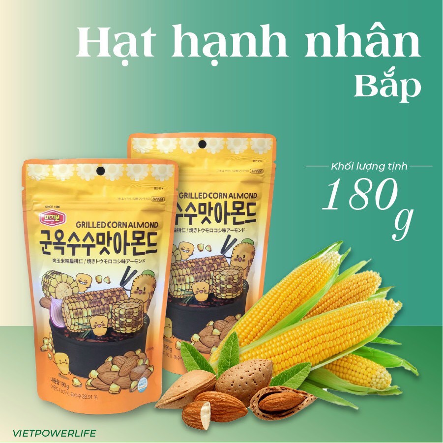 [HOT] Hạnh nhân bắp nướng mật ong Murgerbon gói 190g - Hàn Quốc