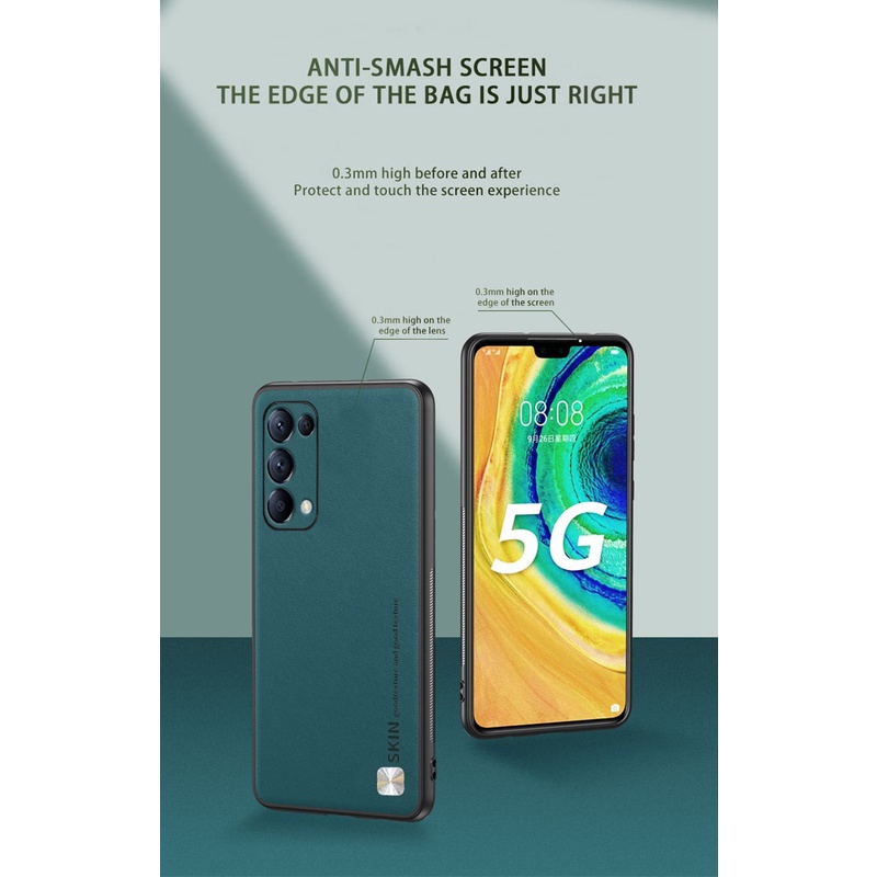 Ốp Điện Thoại Da PU Viền Silicon Dẻo Sang Trọng Chống Sốc Cho OPPO Reno 7 5 6 Pro 6Z 7Z 5G