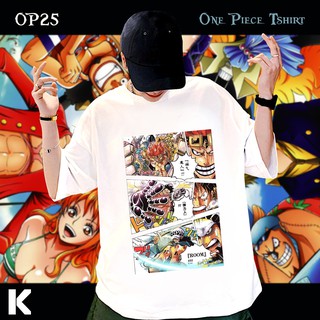 áo thun one piece OP25 OVERSIZE UNISEX (2 Màu ĐEN-TRẮNG)