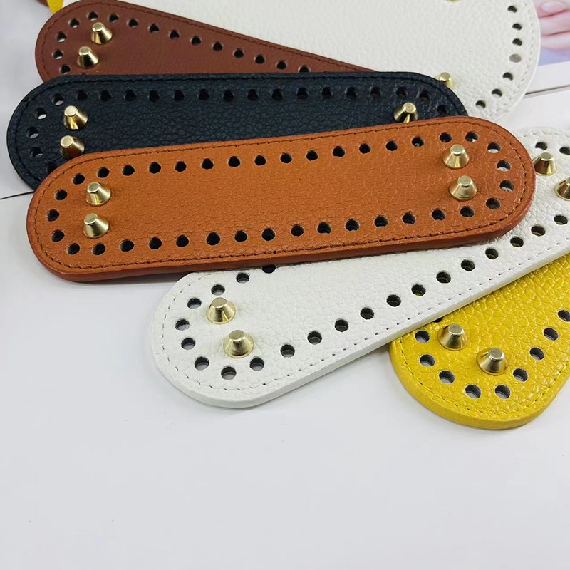 Ailigap Đinh Tán PU Màu Trơn Hình Oval Đế Dệt Tay Đế Túi Xách / Đáy Hạt Cườm Bền