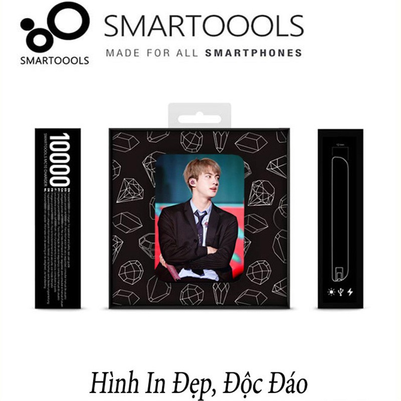 Pin Sạc Dự Phòng Độc Đáo Chính Hãng SmarToools 10000mAh Hình CÁC THÀNH VIÊN NHÓM BTS (Tặng Kèm Cáp)