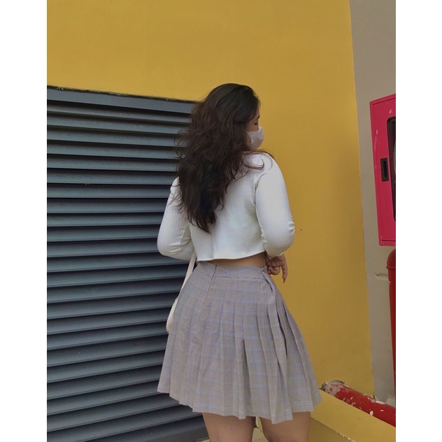 Chân váy tennis ngắn xếp ly thời trang nữ bigsize sọc caro lưng cao Fattyta | BigBuy360 - bigbuy360.vn