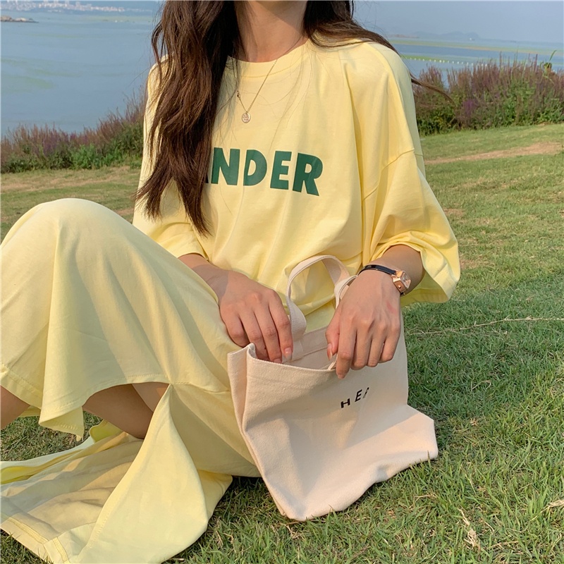 Phong Cách Hàn Quốc Đơn Giản Mùa Hè Mới Váy Ngắn Tay