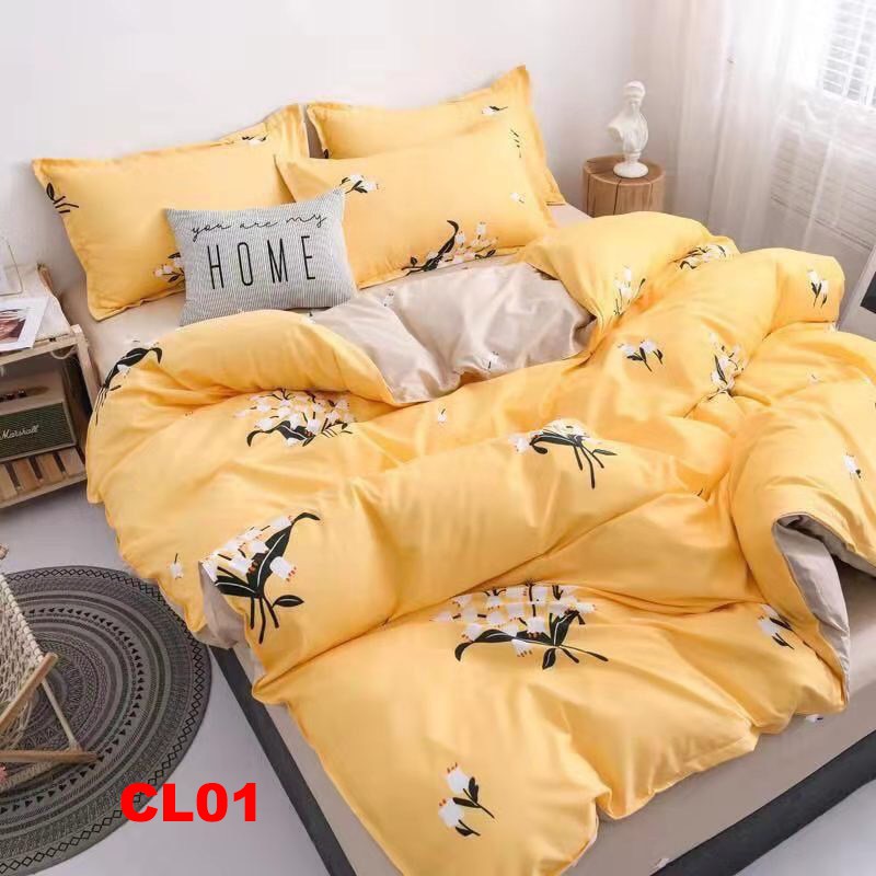 Bộ chăn ga gối set 4 món Cotton poly hàng Loại 1 nhập khẩu