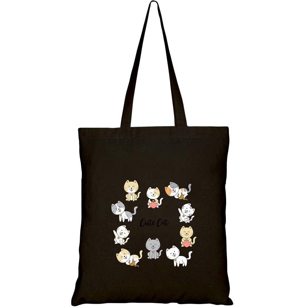 Túi vải tote canvas HTFashion in hình cute cats collection HT70