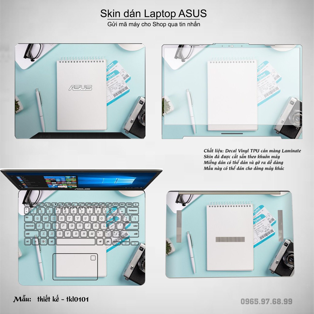 [SALE 30 %]  Dán decal cho các dòng Laptop ASUS in nhiều mẫu cực đẹp full 4 mặt