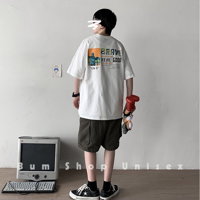 Freeship | Áo Thun Nam Cotton Mềm Mát - TTL748 Real Good -  Áo Phông Unisex Nam Tay Lỡ Form Rộng  - Freesize < 70kg | BigBuy360 - bigbuy360.vn