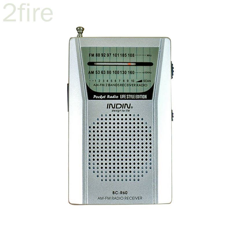 BC-R60 Pocket Radio Telescopic Antenna Mini Radio World Receiver with Speaker 3.5mm Earphone Jack