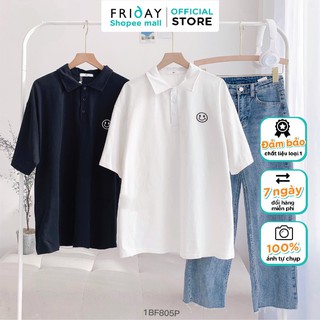 Áo phông polo thêu mặt cười Friday