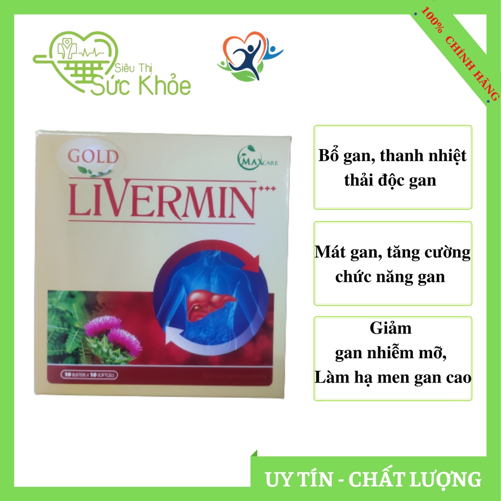 Thải độc gan, Bổ gan, Giải độc gan Livermin, thanh nhiệt giải độc mát gan, lợi tiểu tăng cường chức năng gan