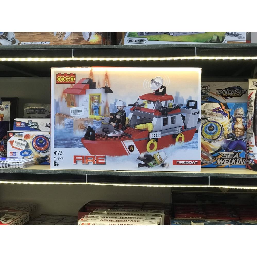 Bộ lego lắp ráp Thuyền cứu hỏa
