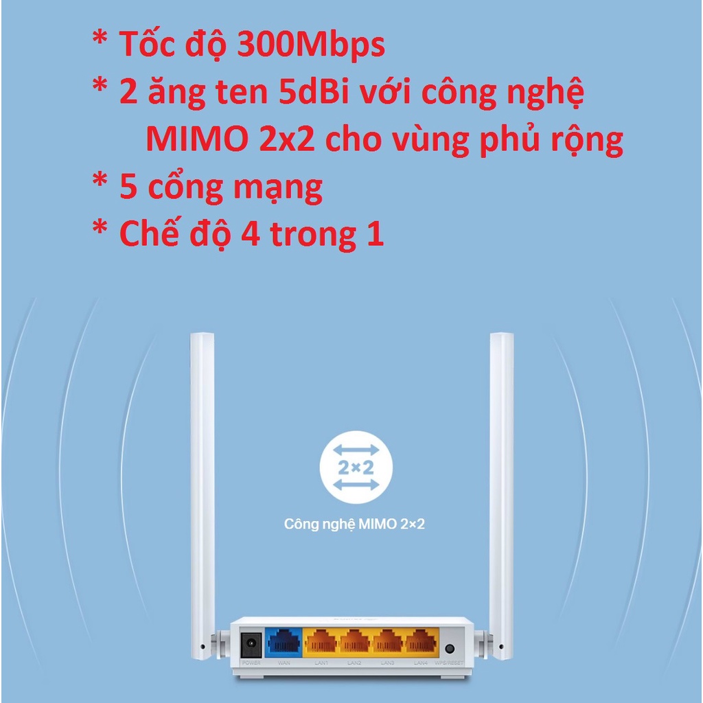 Router Wifi 300Mbps chế độ 4 trong 1 5 cổng mạng tp-link TL-WR844N