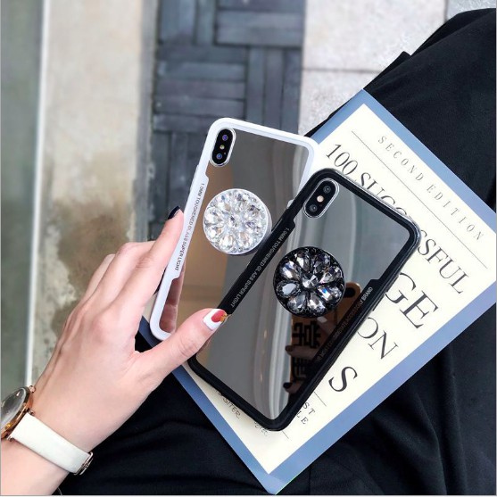 (Hàng nhập) Ốp Iphone Acrylic tráng gương có kèm giá đỡ sang trọng cho IPhone 11 Pro Xs Max XR XS 6 7 8 Plus