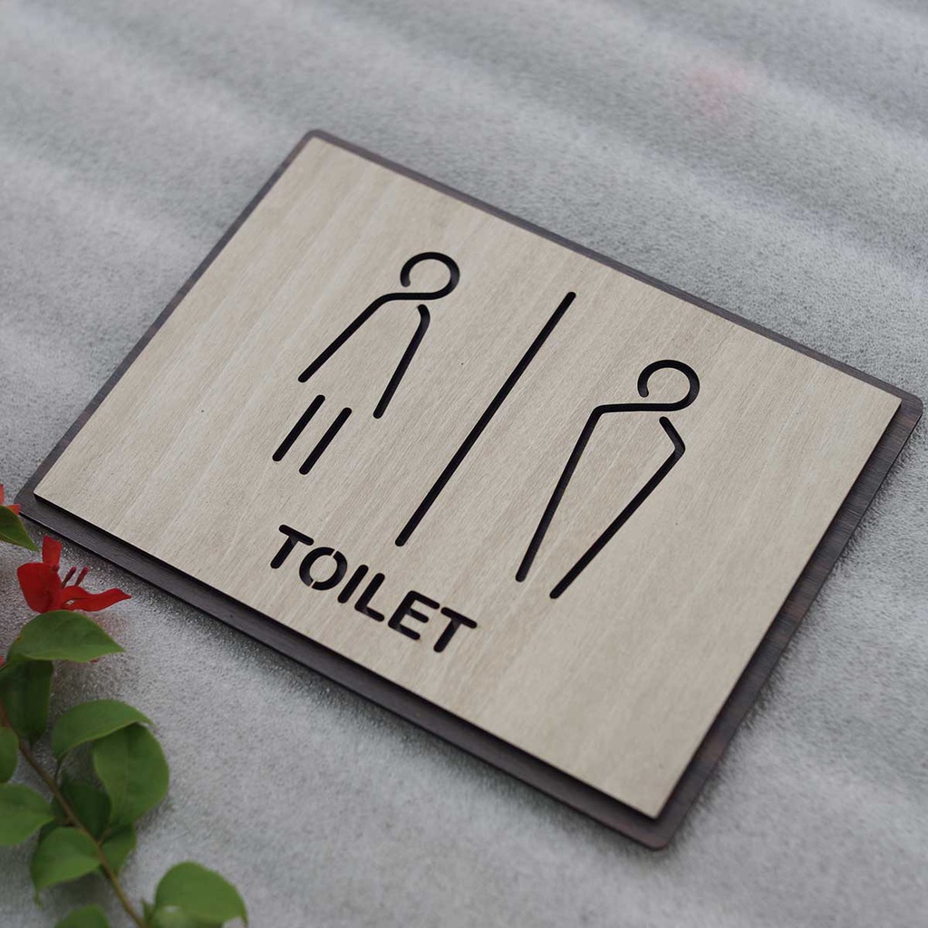 Biển báo nhà vệ sinh toilet bằng Gỗ dán tường LEVUTL19