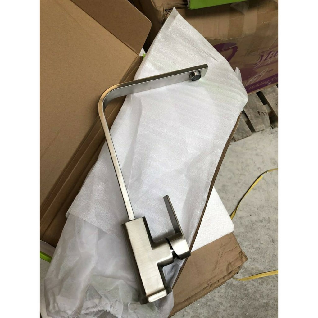 Vòi rửa bát nóng lạnh inox 304  VC14  thân vuông nặng 1.7kg