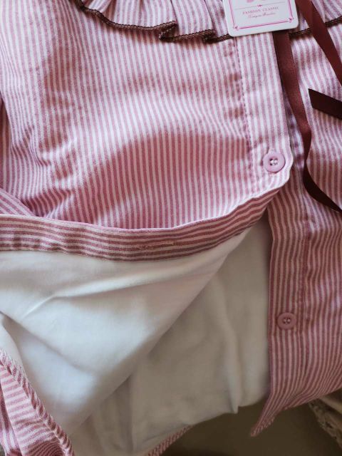 Sơ mi cổ bèo công chúa lót nỉ ấm cho bé gái