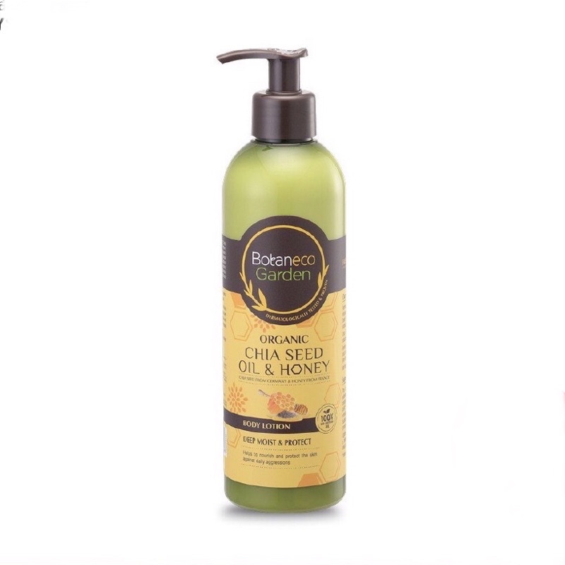 Sữa Dưỡng Thể Botaneco Garden Chia Seed &amp; Honey Body Lotion Deep Moist &amp; Protect Dưỡng Ẩm Sâu Và Bảo Vệ 400ml