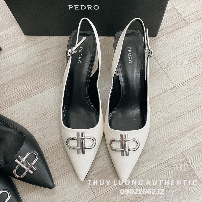 Guốc Pedro hai màu đen và trắng PW1-26680024