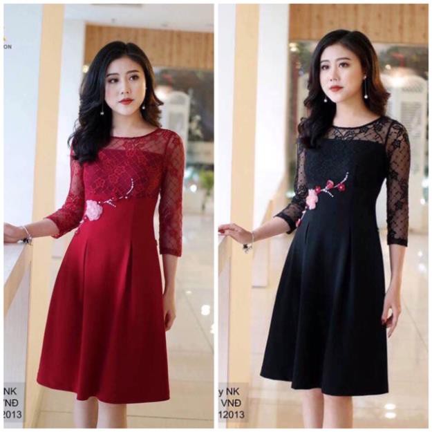 Bán sỉ Đầm xoè phối ren thêu hoa cao cấp❌ảnh thật❌ ❤️FREE SHIP❤️ PC02