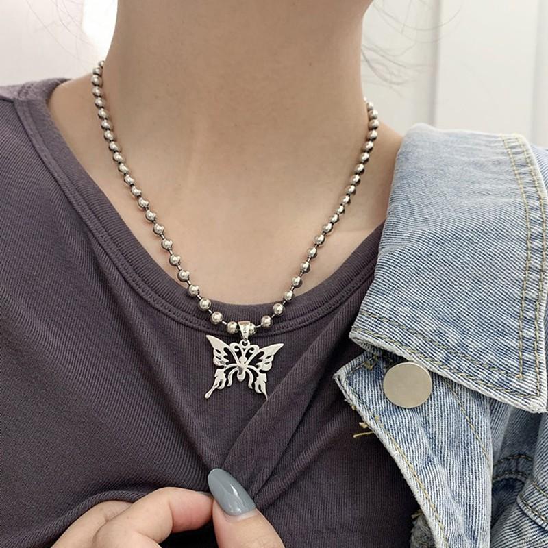 Dây Chuyền Mặt Hình Bướm Phong Cách Retro Hàn Quốc