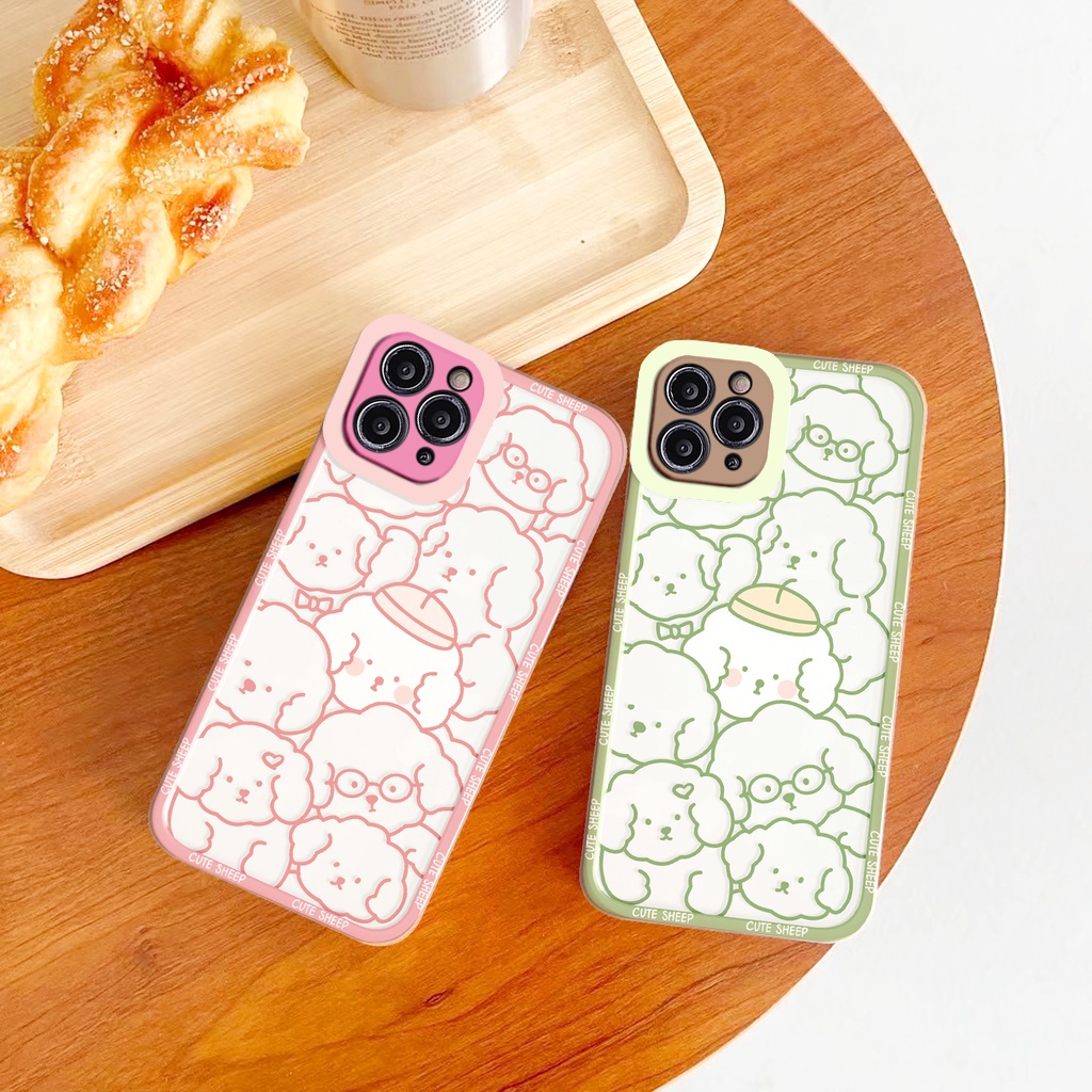 Ốp lưng iphone Cute Sheep trong cạnh vuông 6/6plus/6s/6splus/7/7plus/8/8plus/x/xr/xs/11/12/13/pro/max/plus/promax