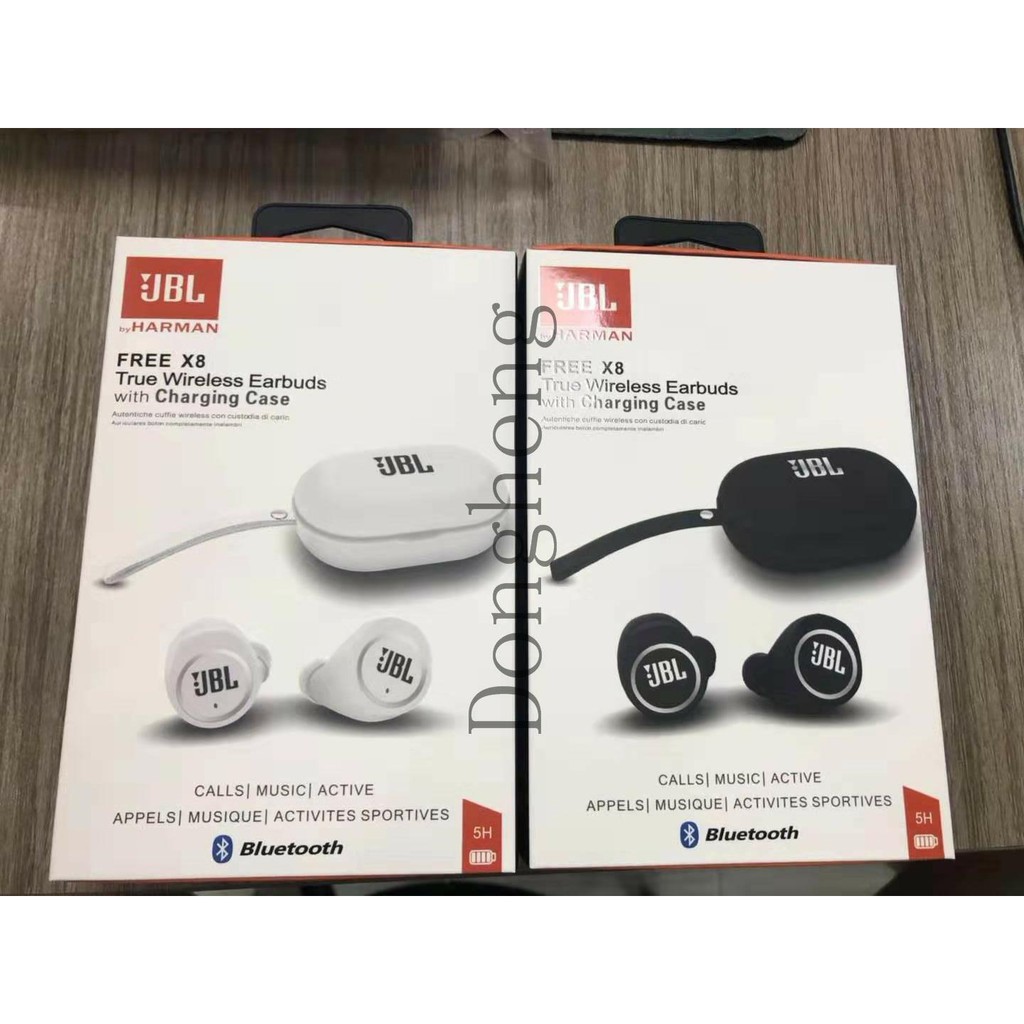 JBL FREE X8  True Wireless Earbuds with Charging Case Sound Bluetooth In-Ear Headphones / Headsets (Black/White)