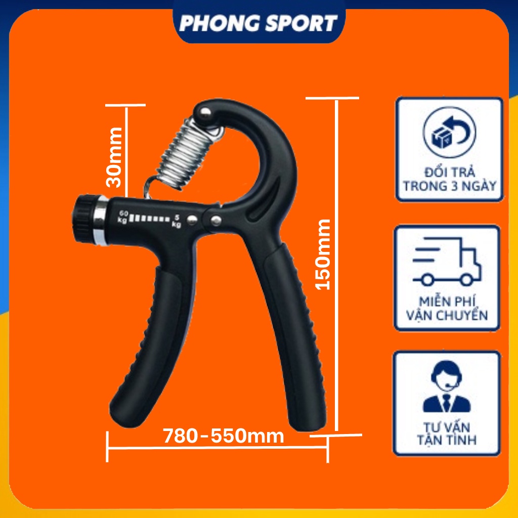 Kìm bóp cơ tay Phongsport, kìm tập cơ tay đếm số và không đếm số hỗ trợ phục hồi cơ tay, tập tay tại nhà