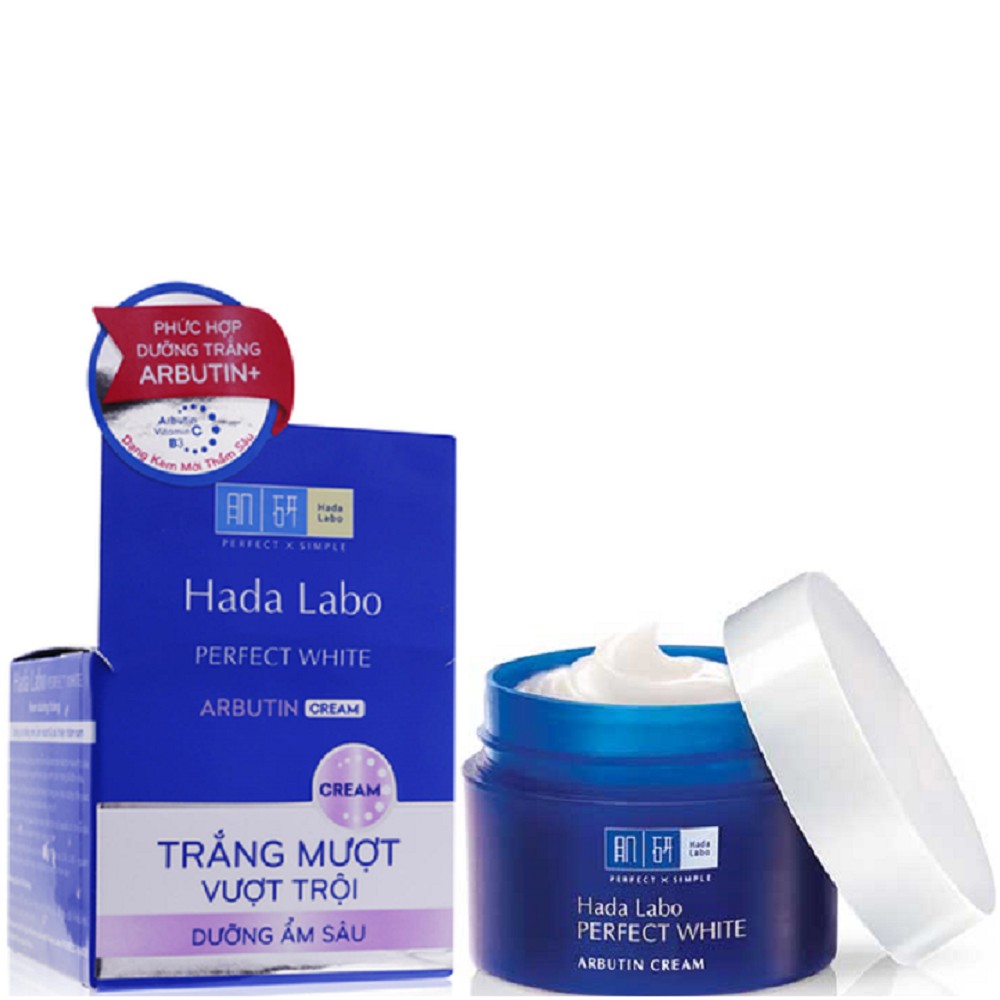 Kem dưỡng trắng mượt vượt trội Hada Labo Perfect White Arbutin Cream 50g 100% chính hãng, vov cung cấp và bảo trợ.