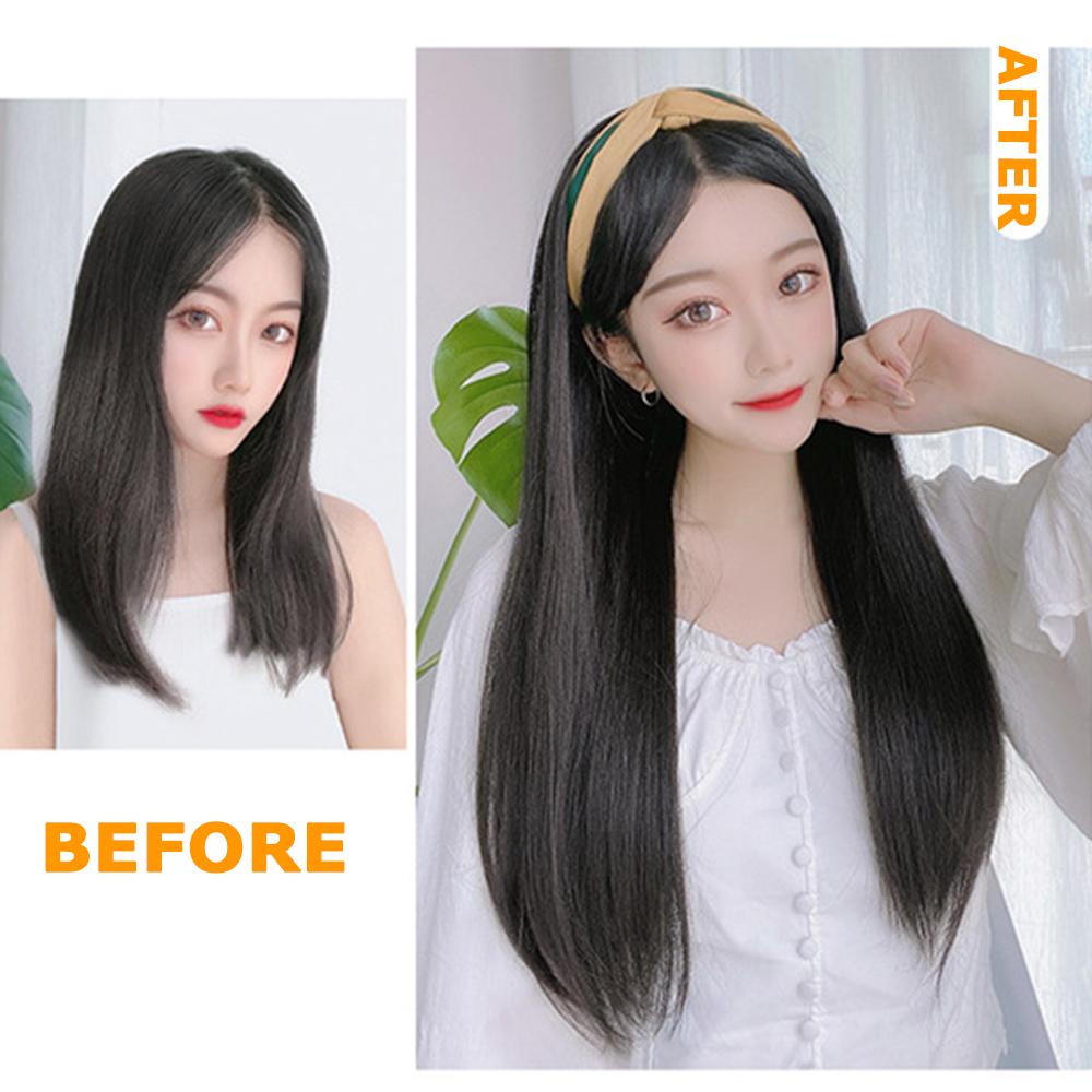 Tóc Giả Nửa Đầu Kèm Băng Đô Cài Tóc Giả Thời Trang Cho Nữ
