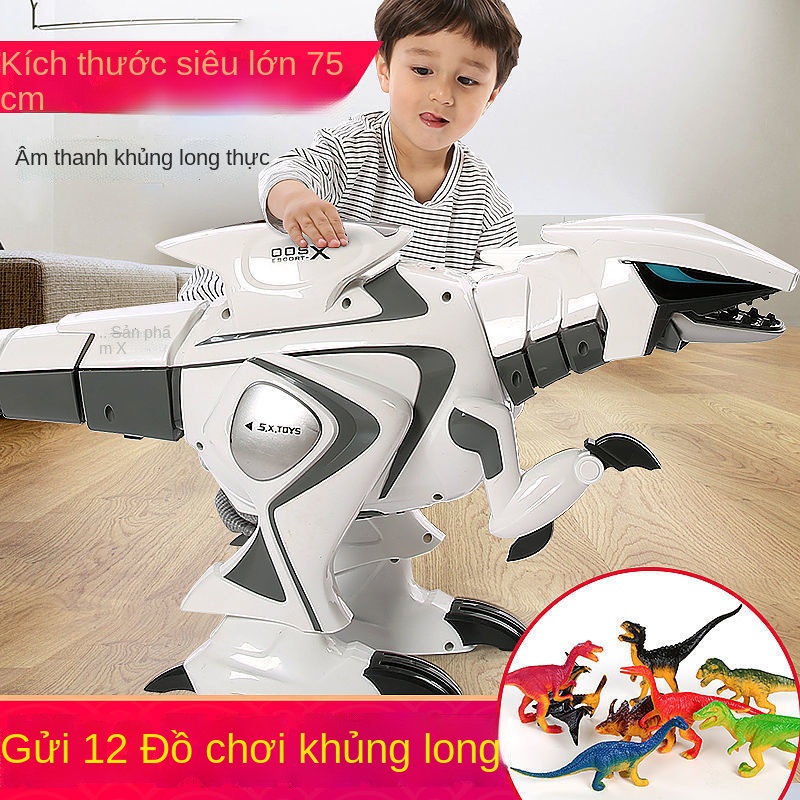 UĐồ chơi khủng long điều khiển từ xa dành cho trẻ em cậu bé có thể đi bộ điện thông minh bạo chúa mô phỏng robot động vậ