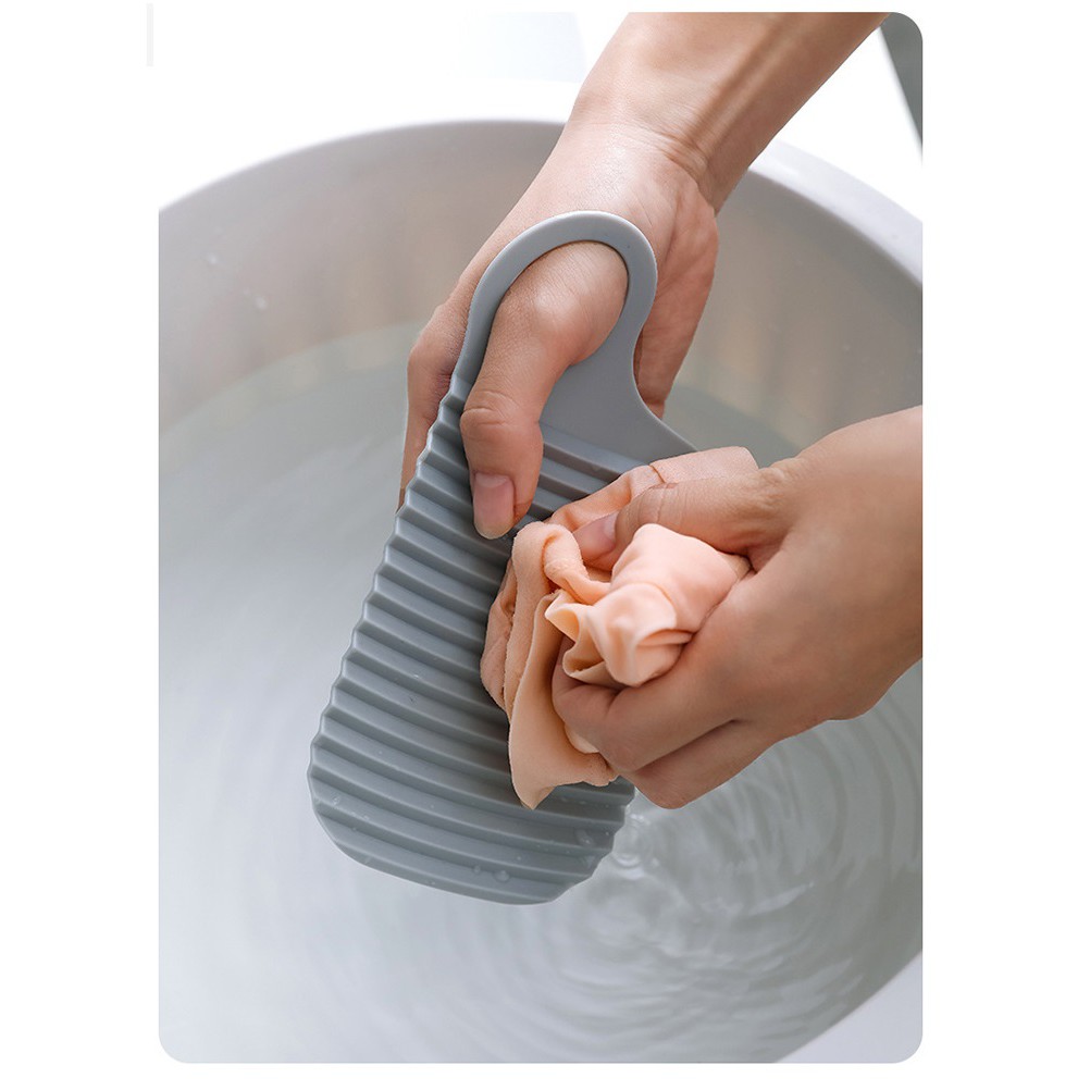 Tấm chà giặt quần áo bằng nhựa cầm tay tiện dụng, dụng cụ hỗ trợ giặt giũ bằng tay
