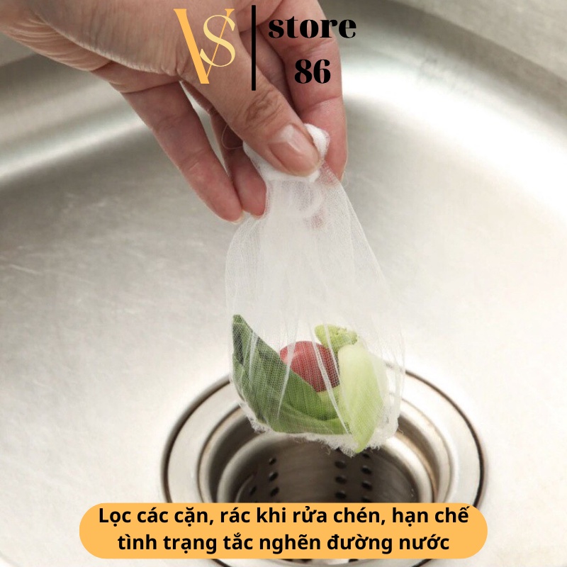 Túi Lọc Rác Bồn Rửa Chén Bát Thiết Kế Kiểu Lưới Siêu Dai Đầu Có Chun Co Giãn Chống Tắc Nghẽn Ống [ Set 100 chiếc ]