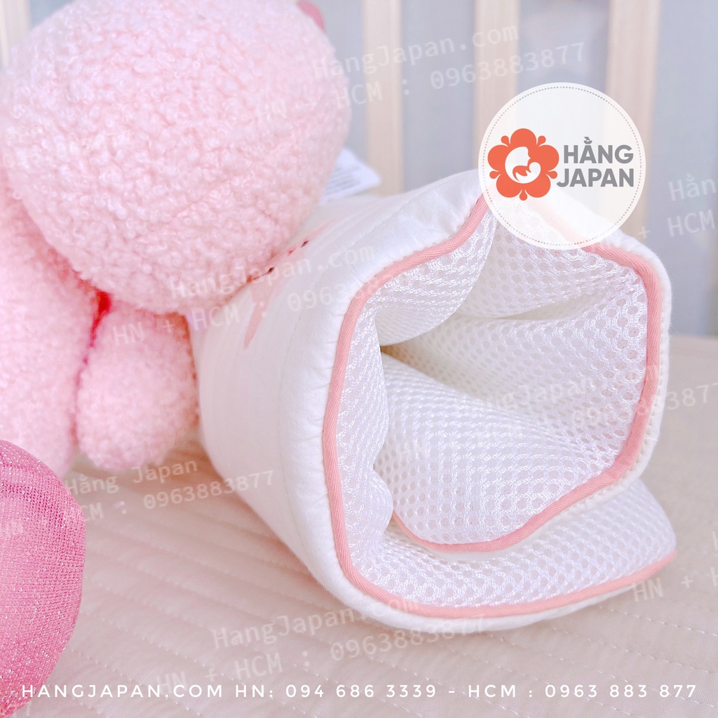 Gối đầu cotton ORGANIC  thêu hình gấu, thỏ cho bé kích thước  40x25cm