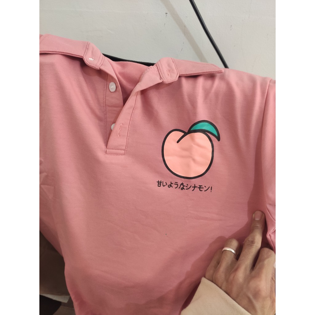 Áo Polo Trái Đào Nam Nữ Unisex tay lỡ cổ bẻ 🍑 áo phông trơn có cổ vải thun tici không nhăn, cực mát 🍑 | BigBuy360 - bigbuy360.vn