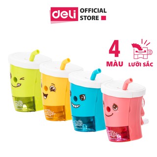 Gọt chì quay tay hình cốc Deli - Đỏ/Vàng/Xanh lá/Xanh dương - 1 chiếc - E0732