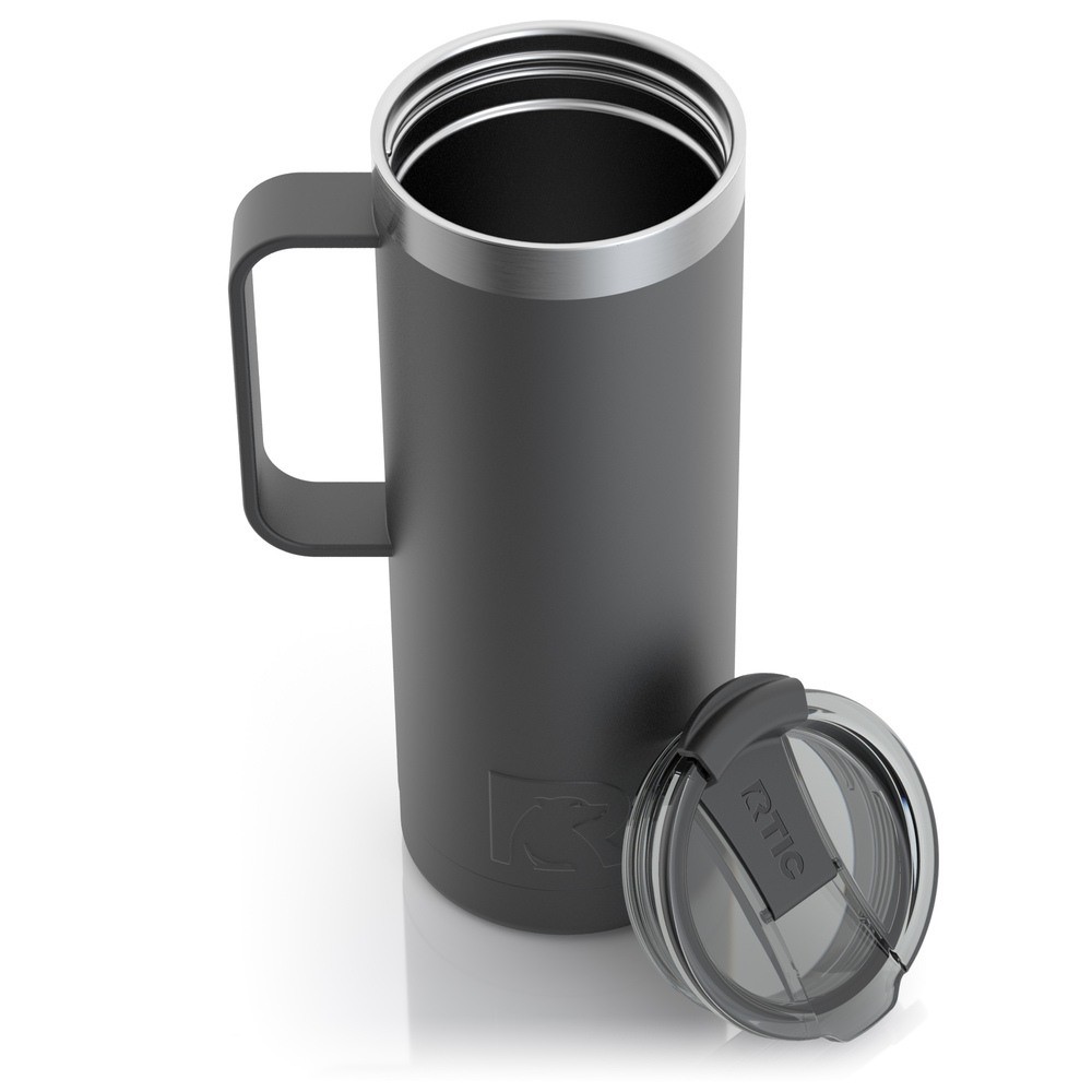 Cốc Giữ Nhiệt Mỹ Rtic 20oz (600ml) Travel Mug Bằng Thép Không Gỉ, nắp vặn xoắn chống tràn có quai cầm luckily1702