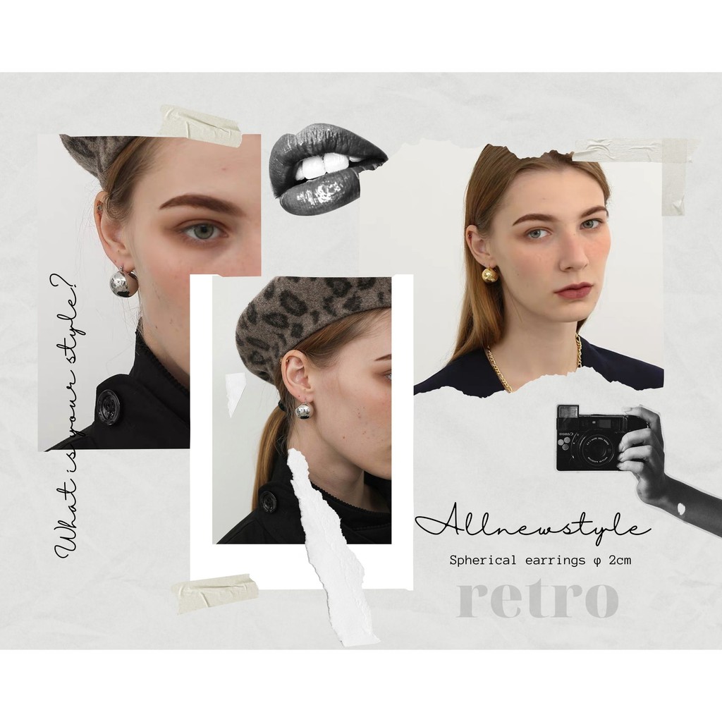 Bông tai Allnewstyle Retro phong cách Châu Âu