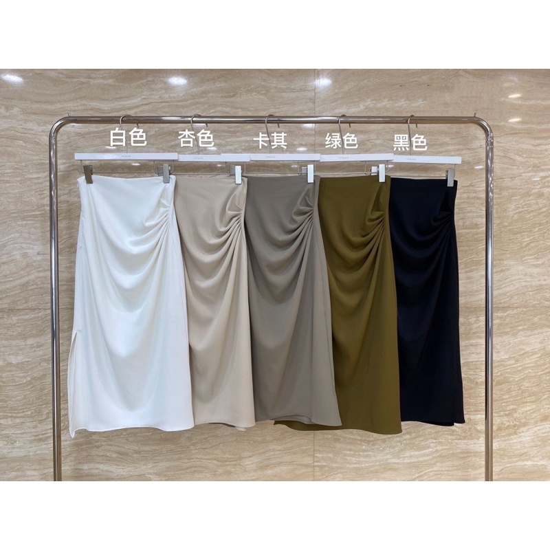 Z3690 chân váy nhún xẻ hông