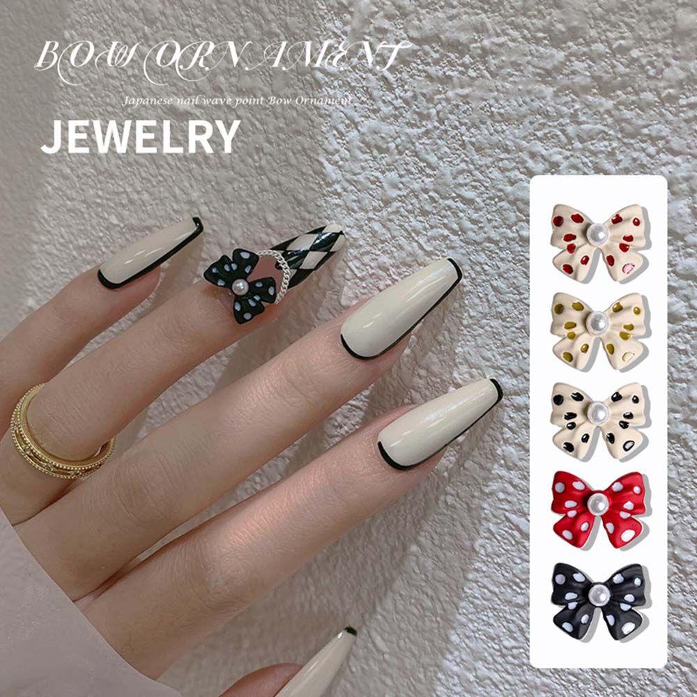 Phụ Kiện Trang Trí Móng Nghệ Thuật DIY Hình Chiếc Nơ Dễ Thương Xinh Xắn