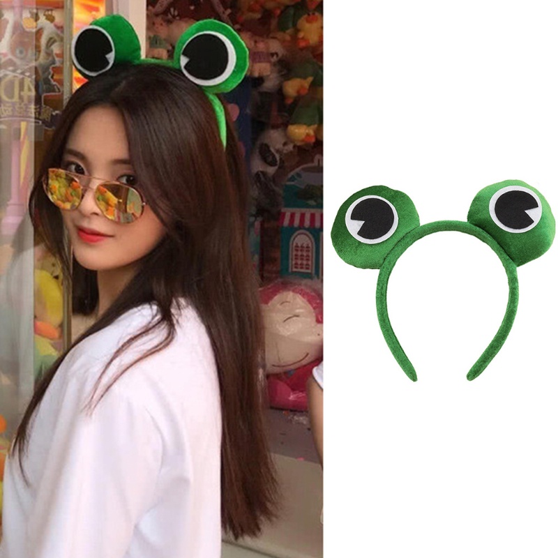 Băng Đô Cài Tóc Hình Mắt Ếch 3D Nhồi Bông Dễ Thương Vui Nhộn Cho Nữ