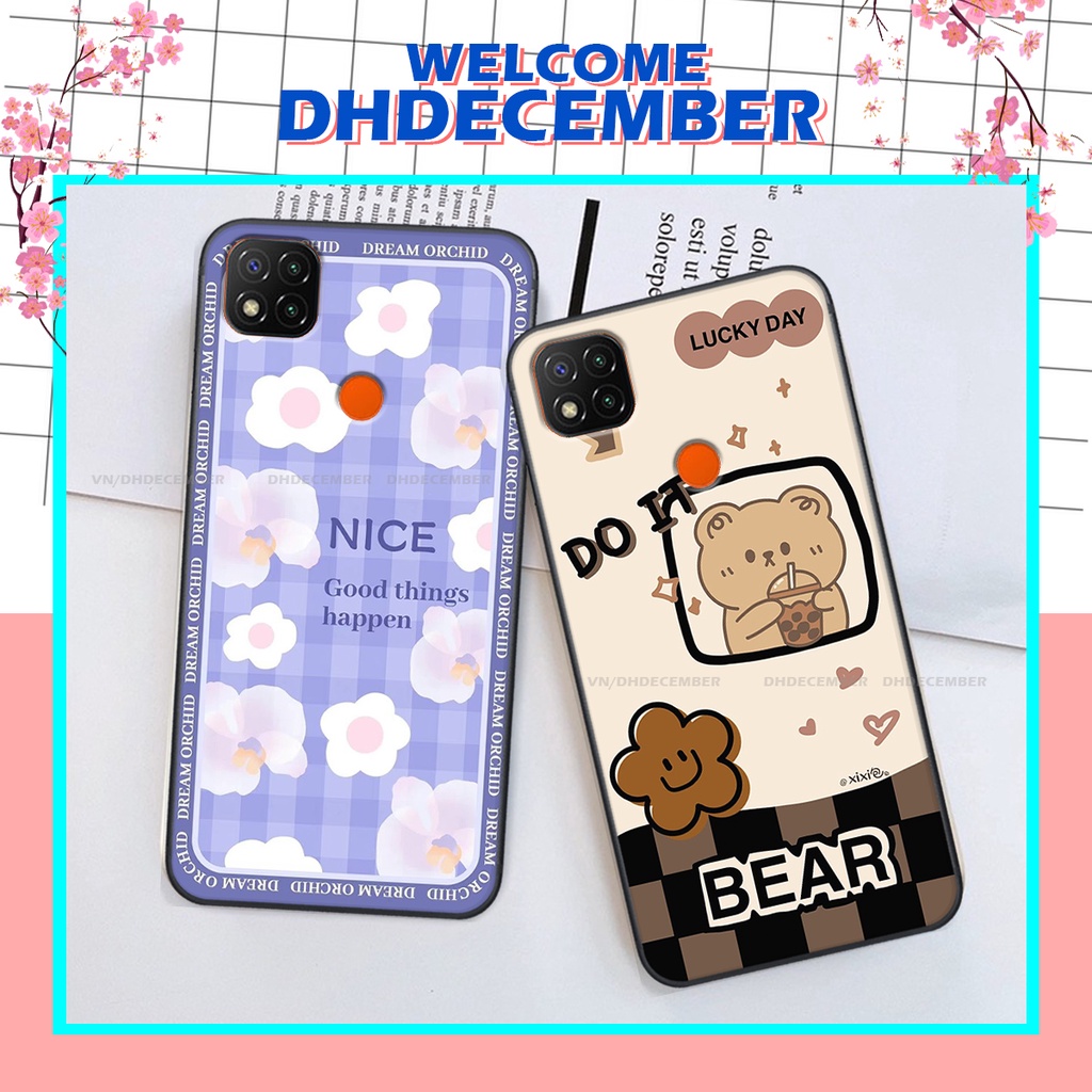 Ốp lưng Xiaomi REDMI 9C in hình gấu K@ws, gấu nâu, dor@emon RẺ- ĐẸP- BỀN