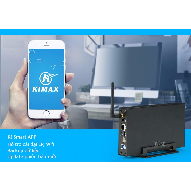 Kimax U35WF Ổ cứng mạng Nas Wifi, không cần Format HDD Download Torren, Tích Hợp AccessPoint