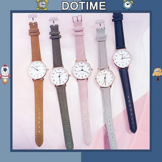 Đồng hồ nữ Dotime thời trang mặt số dây da nhung đẹp ZO30