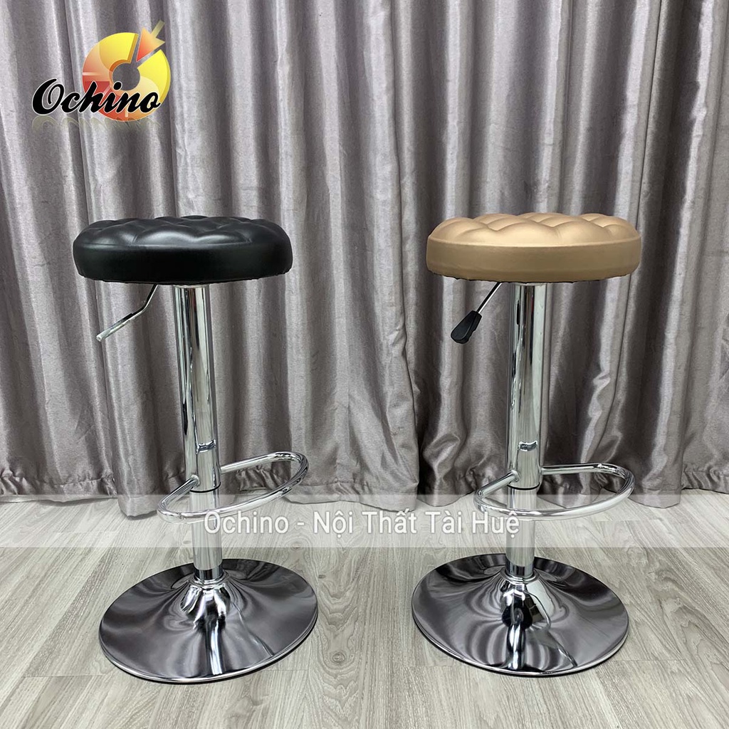 Ghế Makeup, Ghế Bar Mặt Tròn Múi Bằng Da Cao Cấp Điều chỉnh độ cao từ 60-80cm (Đủ Màu)