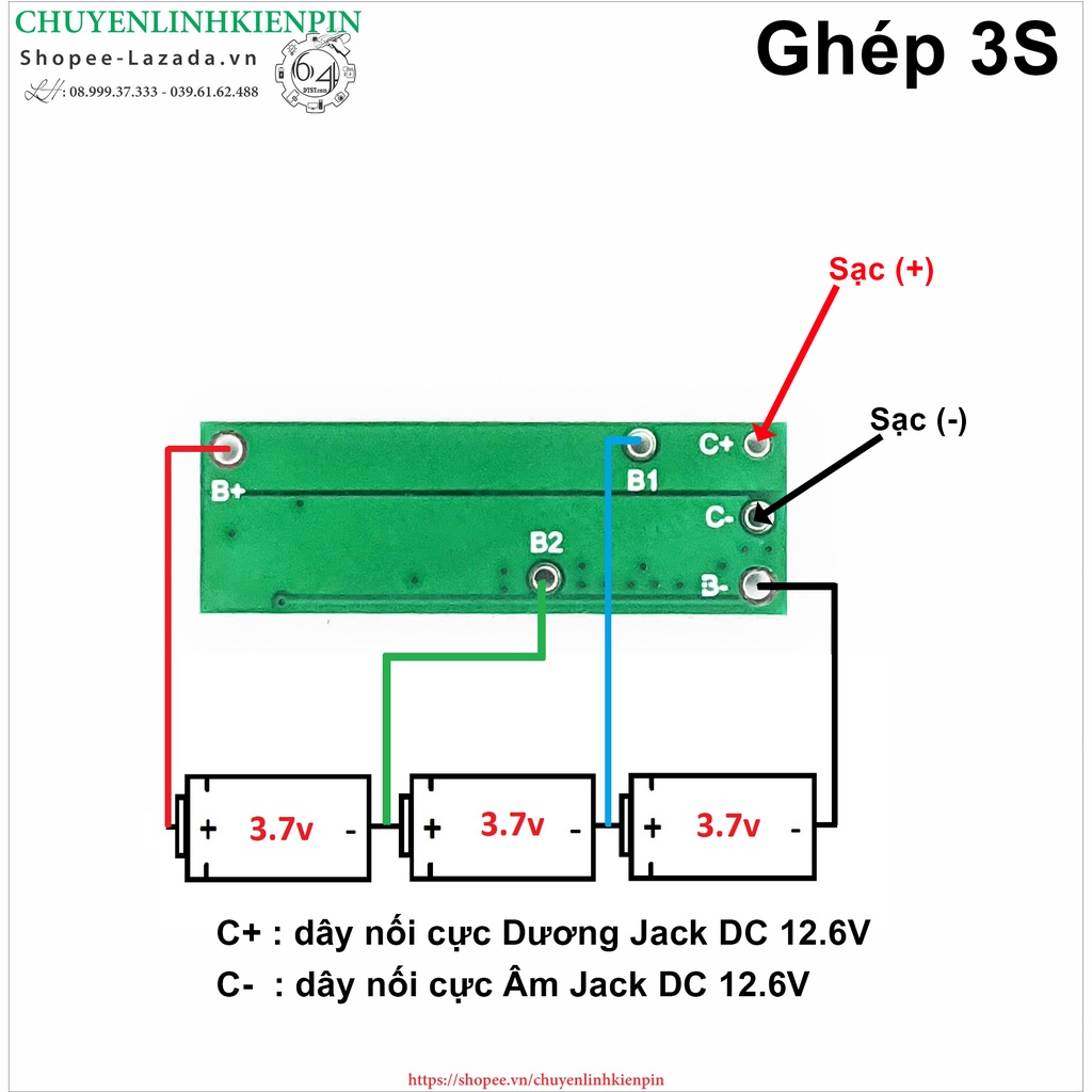 Mạch ghép 3s-12v siêu nhỏ kt 10x30mm ( BM3SGhep_281 )