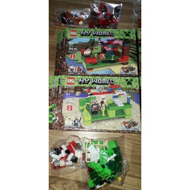 Lắp ráp 1 hộp LegoMinecraft MyWord 0281E có nhiều chi tiết bằng nhựa ABS