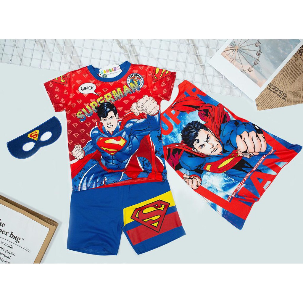 Set quần áo siêu nhân cho bé trai superman