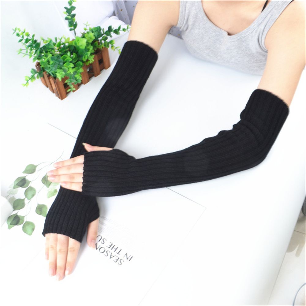 Găng tay len dài hở ngón mềm mại giữ ấm mùa đông MIHAN1