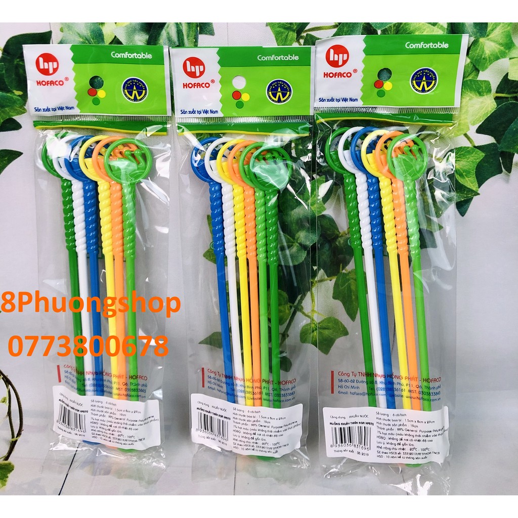 Set 6 cây khuấy nước bằng nhựa cao cấp - Muỗng khuấy thiên nga HPB70 – Cây khuấy đồ uống bằng Nhựa Hồng Phát