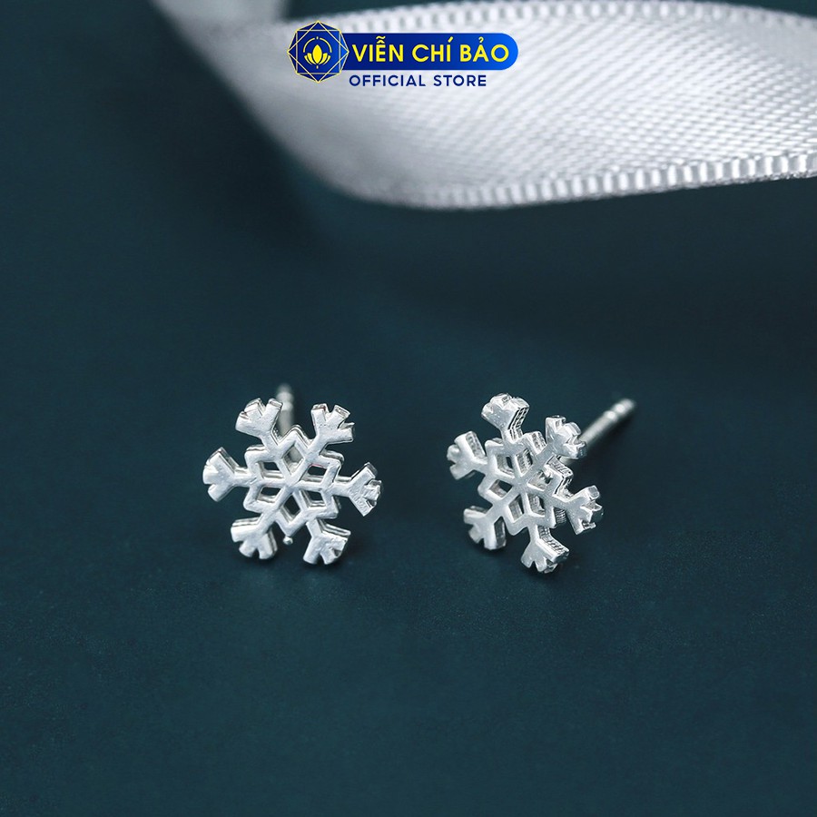 Bông tai bạc nữ Hoa tuyết bông tuyết chất liệu bạc 925 thời trang phụ kiện trang sức nữ Viễn Chí Bảo E007